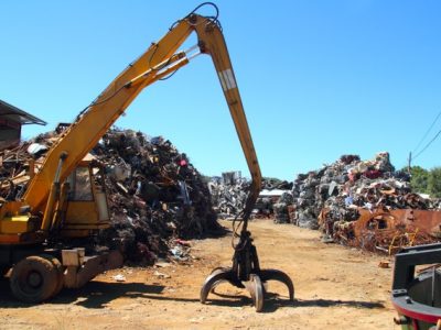 scrap metal scrap-iron junk outdoor with crane